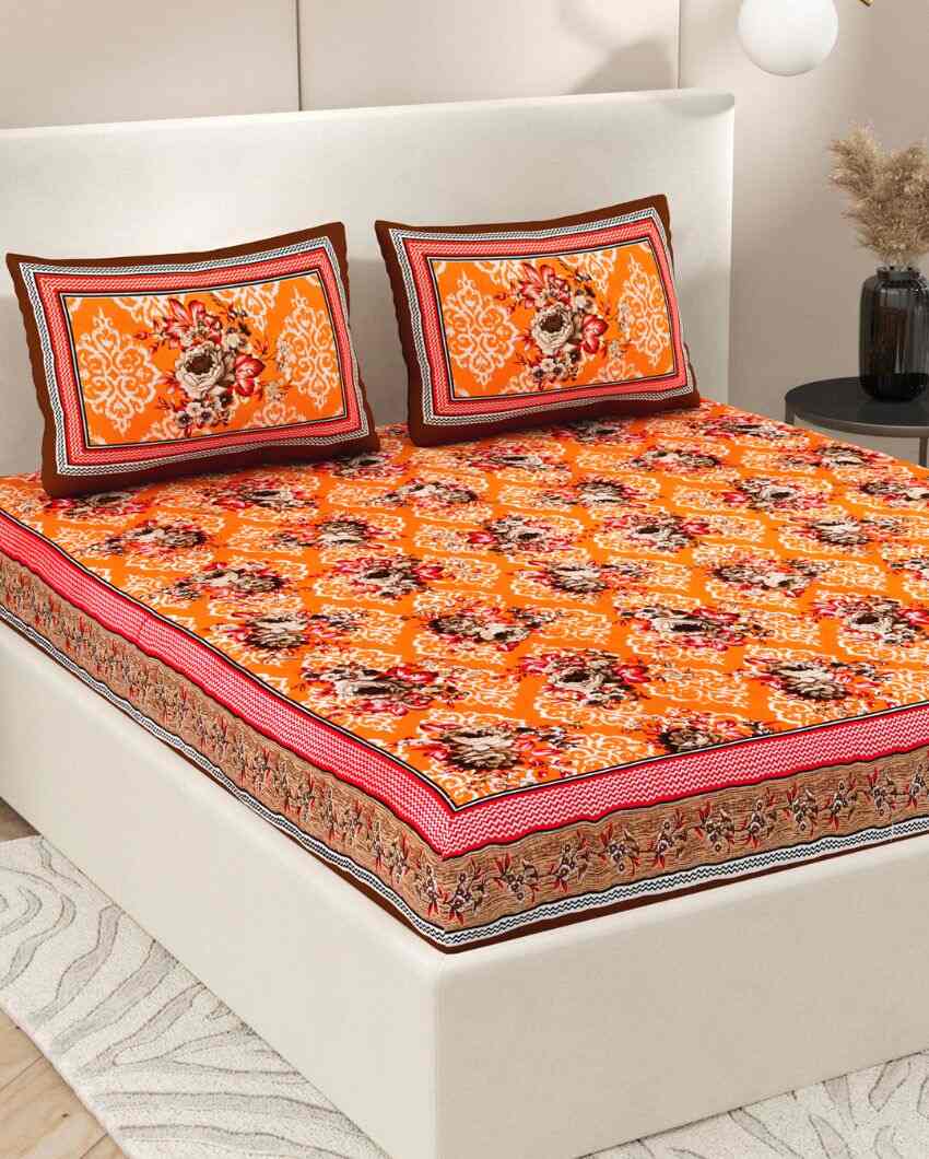 Beautiful Jaipuri Hand Printed Cotton Queen Size Bedsheet | Queen Size | 92 x 87 inches