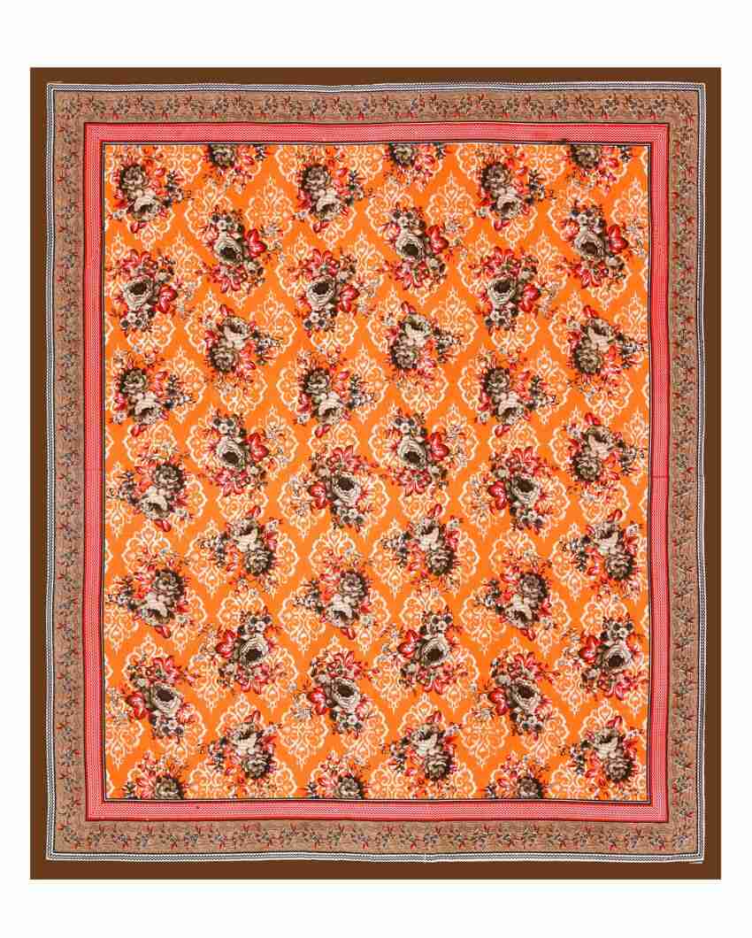 Beautiful Jaipuri Hand Printed Cotton Queen Size Bedsheet | Queen Size | 92 x 87 inches