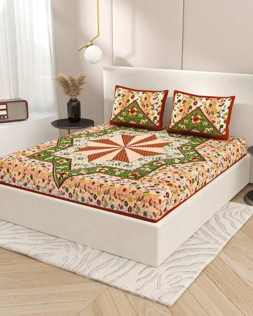 Jaipuri Vintage Hand Printed Cotton Bedding Set | Queen Size | 92 x 87 inches