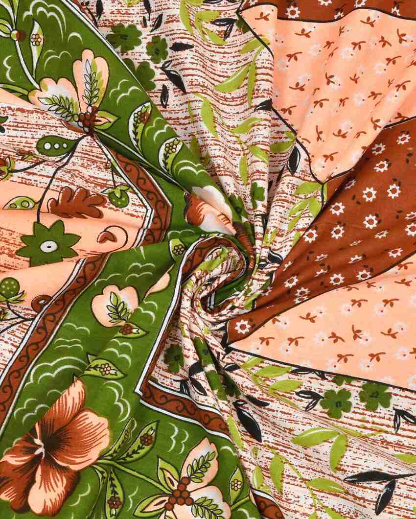 Jaipuri Vintage Hand Printed Cotton Bedding Set | Multiple Colors | Queen Size | 92 x 87 inches