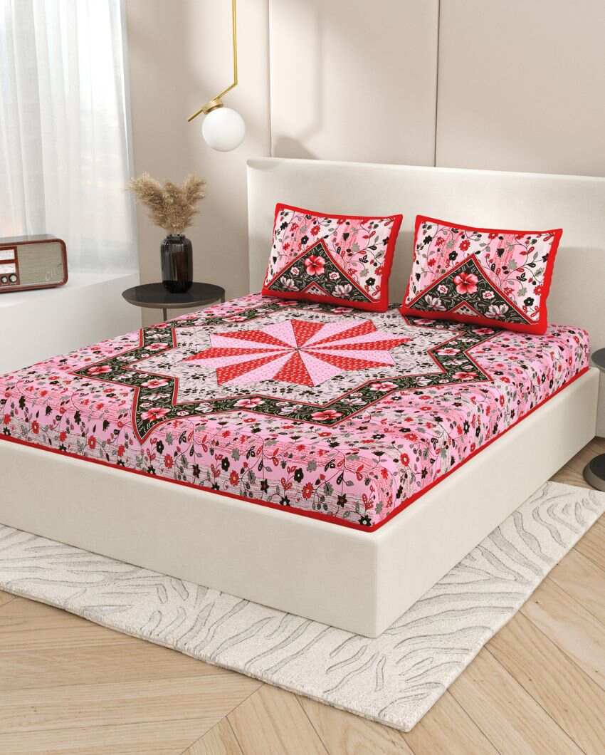 Jaipuri Vintage Hand Printed Cotton Bedding Set | Queen Size | 92 x 87 inches