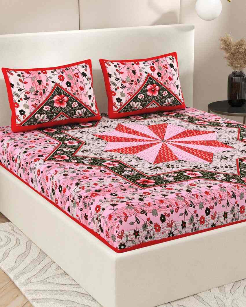 Jaipuri Vintage Hand Printed Cotton Bedding Set | Queen Size | 92 x 87 inches