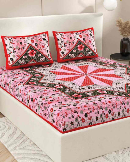 Jaipuri Vintage Hand Printed Cotton Bedding Set | Multiple Colors | Queen Size | 92 x 87 inches