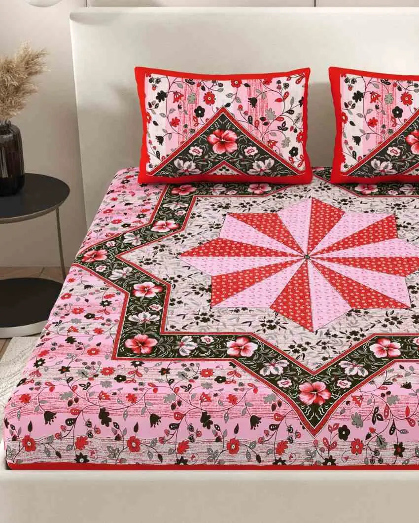 Jaipuri Vintage Hand Printed Cotton Bedding Set | Multiple Colors | Queen Size | 92 x 87 inches