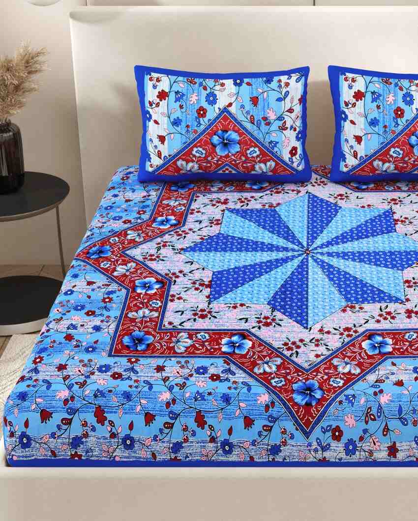 Jaipuri Vintage Hand Printed Cotton Bedding Set | Queen Size | 92 x 87 inches