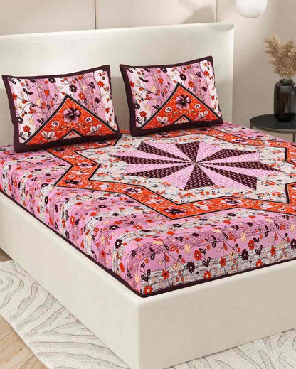 Jaipuri Vintage Hand Printed Cotton Bedding Set | Queen Size | 92 x 87 inches