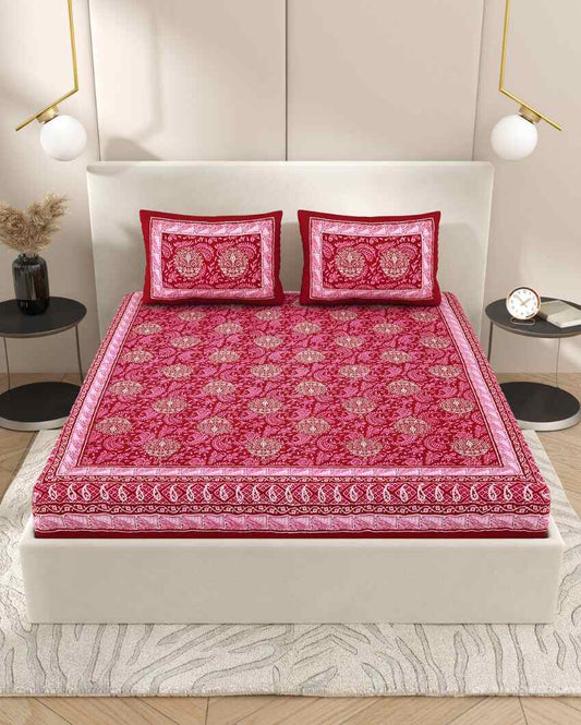 Rustic Art Jaipuri Hand Printed Cotton Bedding Set | Queen Size | 92 x 87 inches