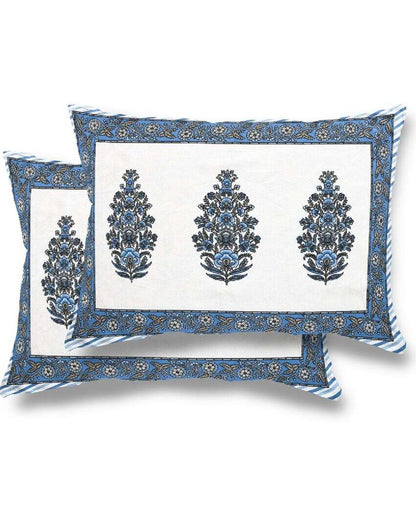 Quaint Hand Printed Tree Jaipuri Cotton Bedding Set  | Multiple Colors | King Size | 90 x 106 inches