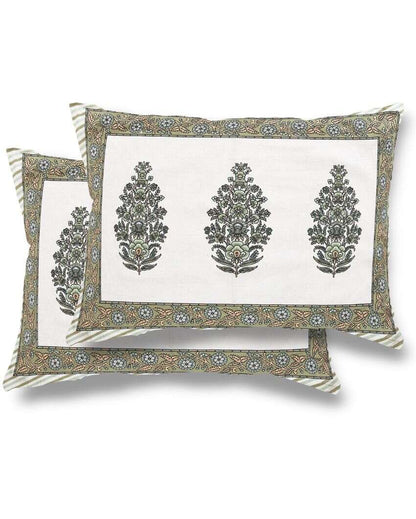 Quaint Hand Printed Tree Jaipuri Cotton Bedding Set  | Multiple Colors | King Size | 90 x 106 inches