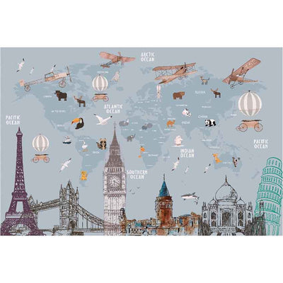 World Map Kids Velvet Playmat | 60 x 48 inches | 2.5 kg