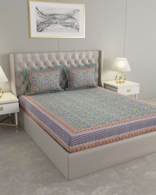 Super Jaipuri Traditional Print Cotton Bedding Set | King Size | 108 x 87 inches