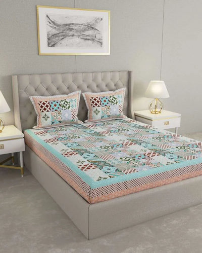 Super Jaipuri Botanical Contemporary Print Cotton Bedding Set | King Size | 108 x 87 inches