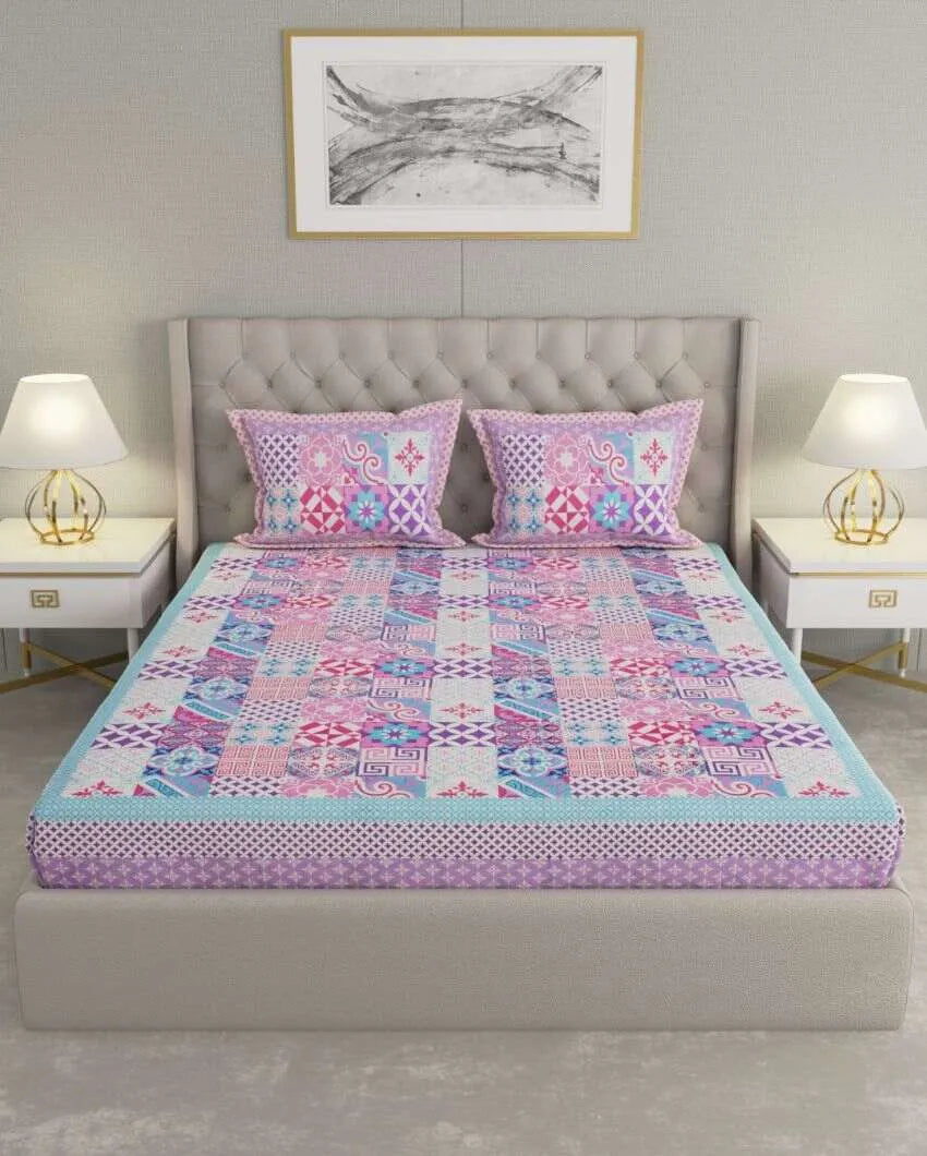 Super Jaipuri Flora-inspired Illustration Print Cotton Bedding Set | King Size | 108 x 87 inches