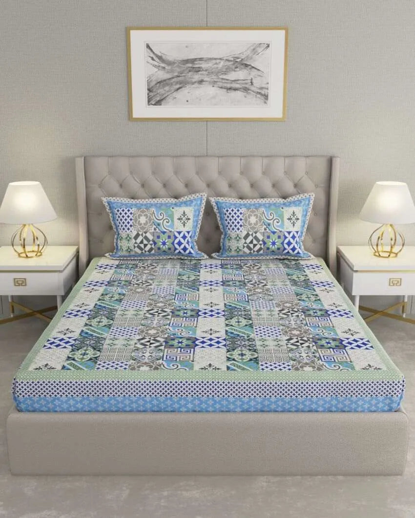 Super Jaipuri Flora-inspired Illustration Print Cotton Bedding Set | King Size | 108 x 87 inches