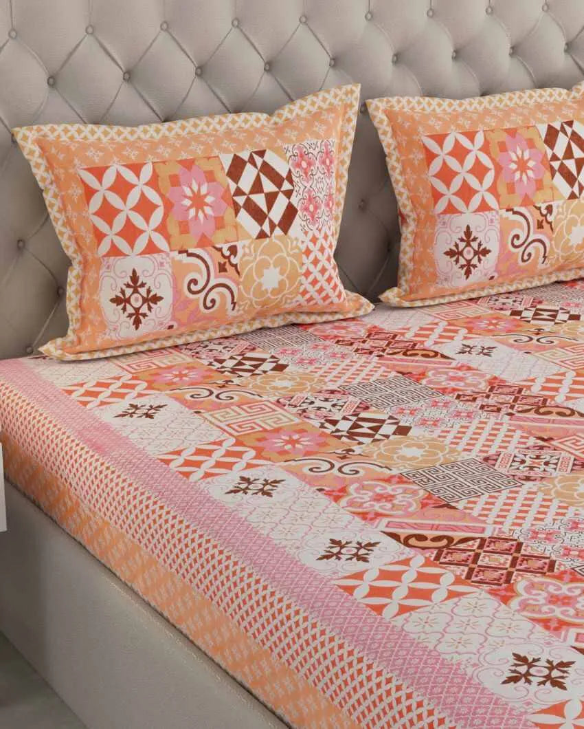 Super Jaipuri Flora-inspired Illustration Print Cotton Bedding Set | Multiple Colors | King Size | 108 x 87 inches