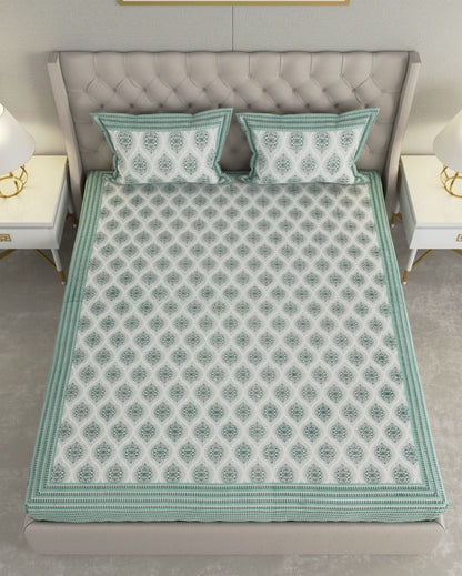Ethnic Super Jaipuri Print Cotton Fabric Bedding Set | Multiple Colors | King Size | 108 x 87 inches