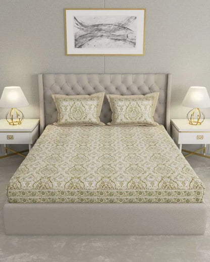 Beautiful Jaipuri Print Cotton Fabric Bedding Set | Multiple Colors | King Size | 108 x 87 inches