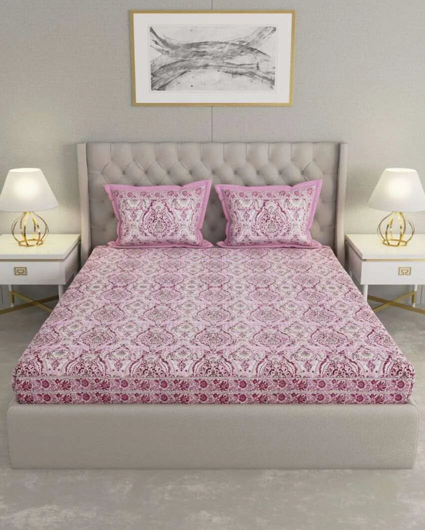 Beautiful Jaipuri Print Cotton Fabric Bedding Set | Multiple Colors | King Size | 108 x 87 inches