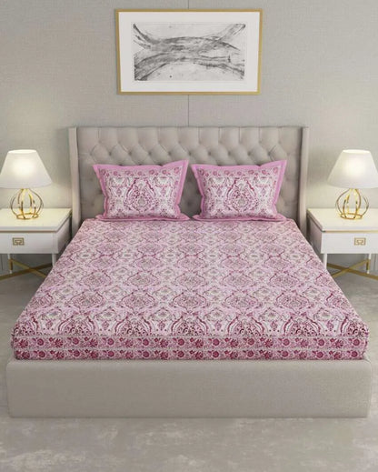 Beautiful Jaipuri Print Cotton Fabric Bedding Set | King Size | 108 x 87 inches