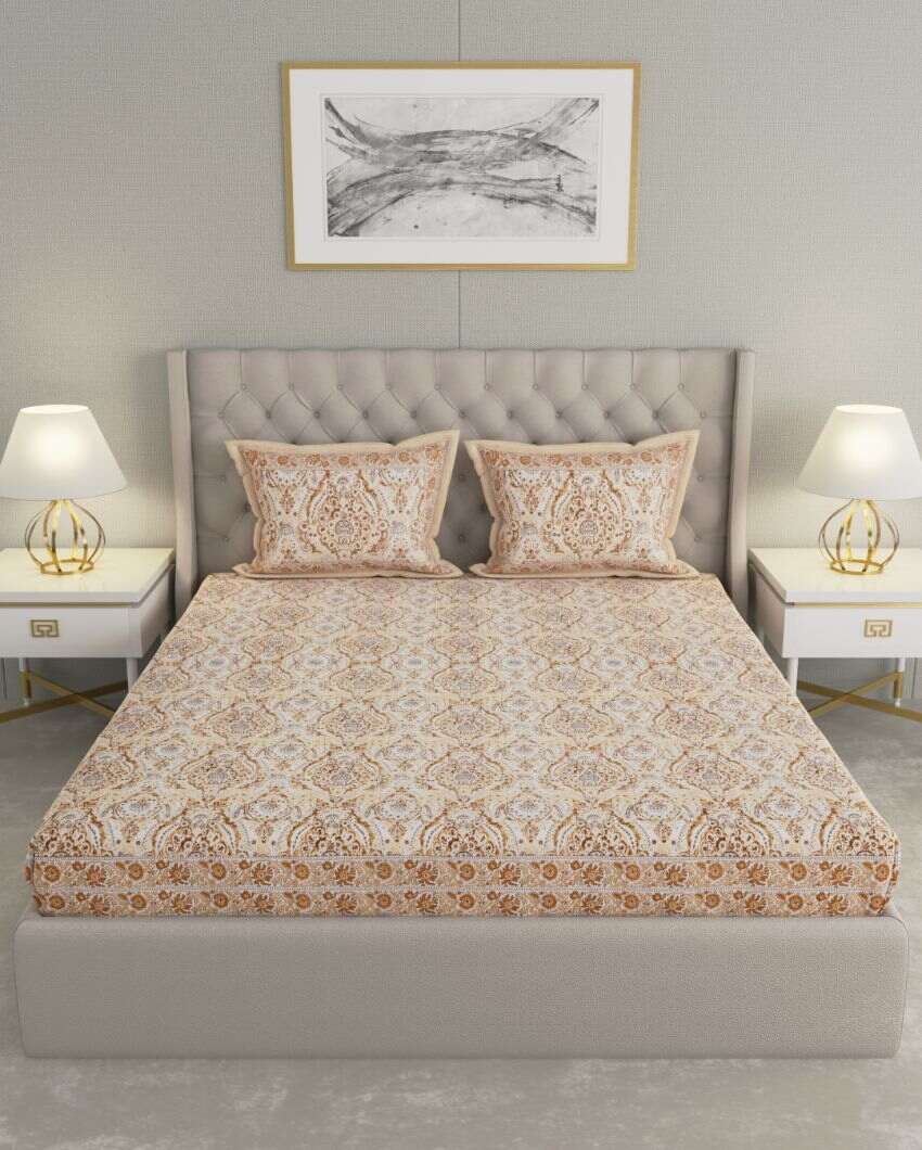 Beautiful Jaipuri Print Cotton Fabric Bedding Set | Multiple Colors | King Size | 108 x 87 inches