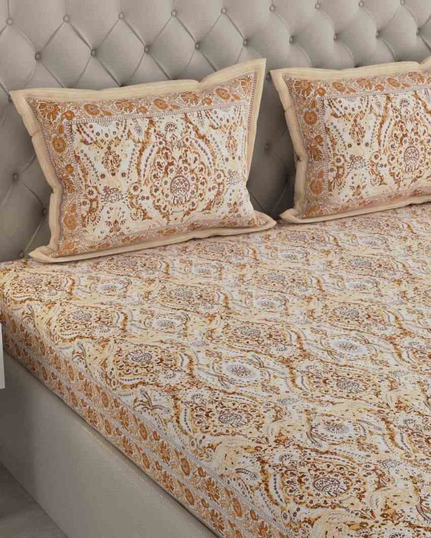 Beautiful Jaipuri Print Cotton Fabric Bedding Set | King Size | 108 x 87 inches