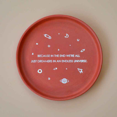 Cosmic Truth Universe Quote Brown Terracotta Wall Decor Plate | 8 inches