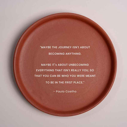 Essence May Be The Journey Brown Terracotta Wall Decor Plate | 8 inches