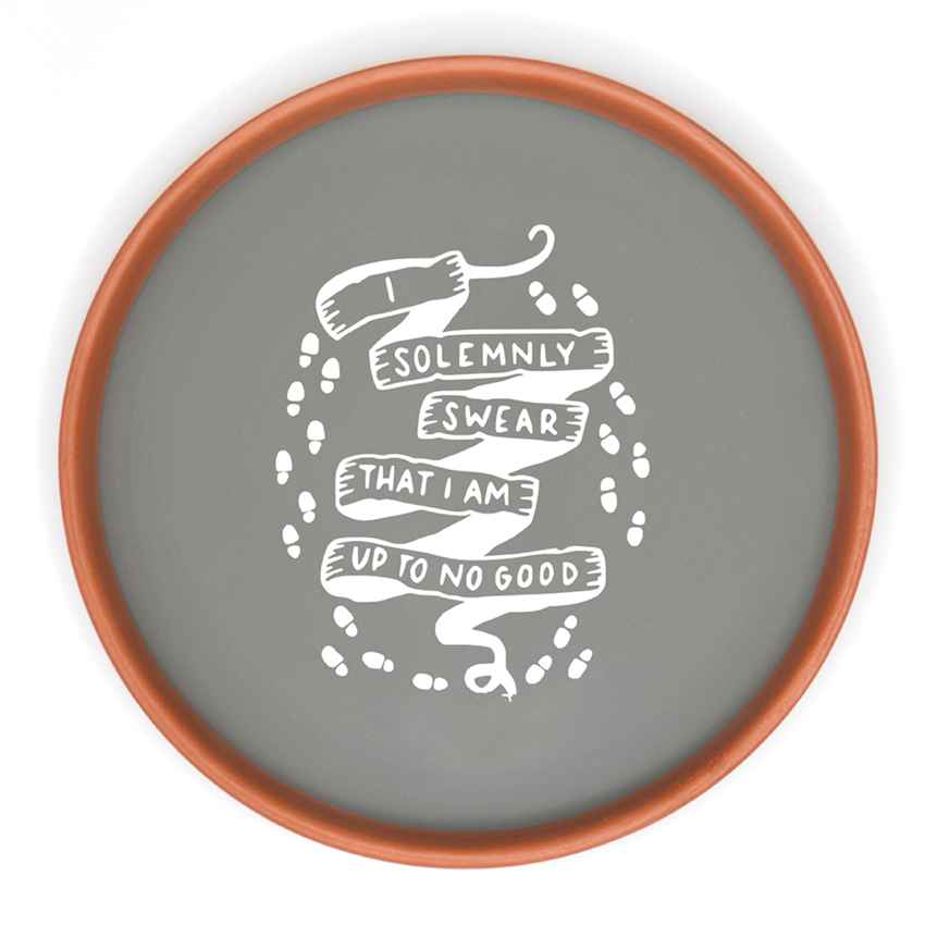 Witty Charm I Solemnly Swear Brown Terracotta Wall Decor Plate | 8 inches