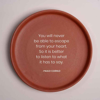 Inspirational Touch You Will Never Be Quote Brown Terracotta Wall Decor Plate | 8 inches