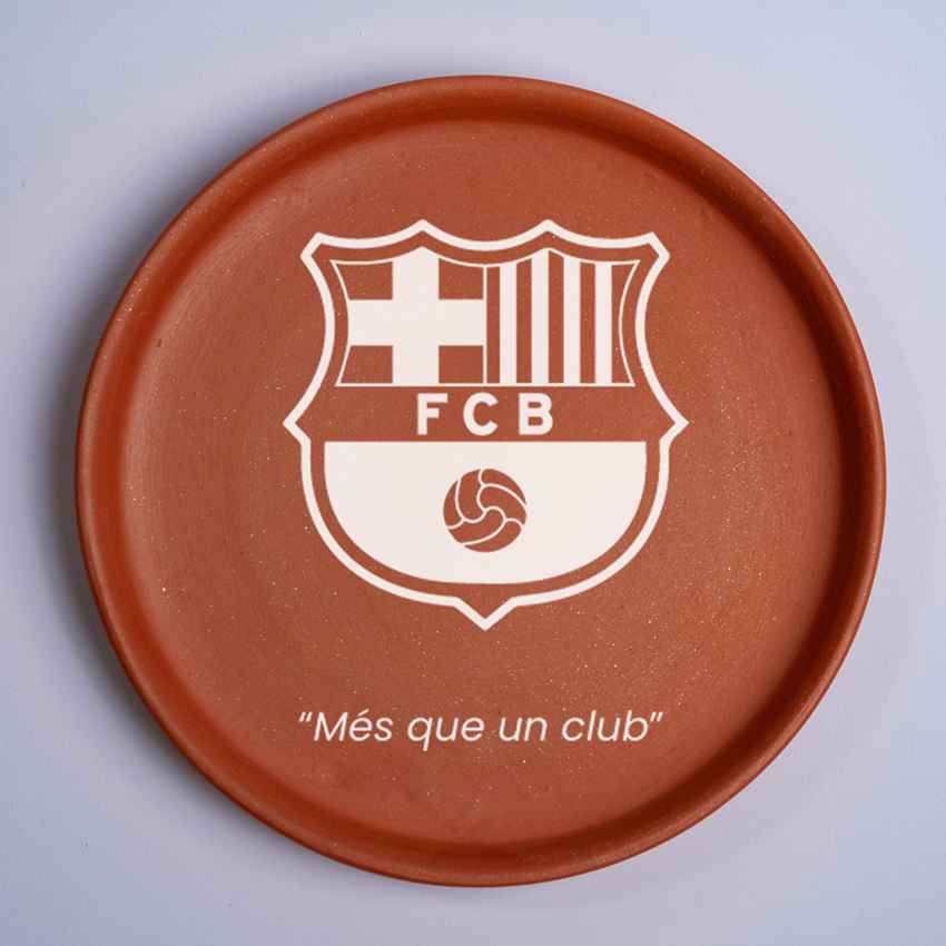 Unwavering Loyalty FC Barcelona Brown Terracotta Wall Decor Plate | 8 inches