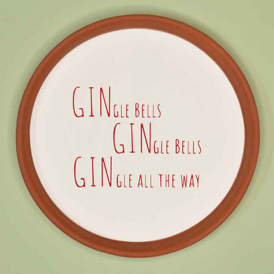 Holiday Spirit Christmas Quirky Quote Brown Terracotta Wall Decor Plate | 8 inches