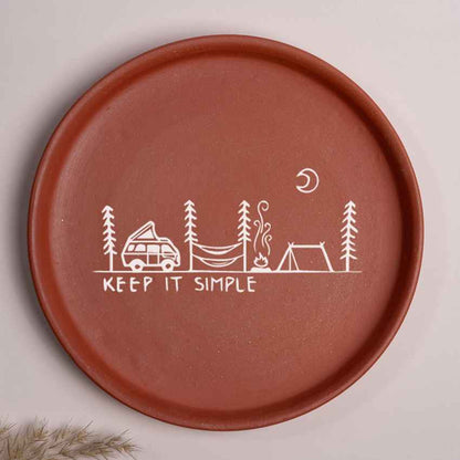 Serene Simplicity Keep It Simple Brown Terracotta Wall Decor Plate | 8 inches