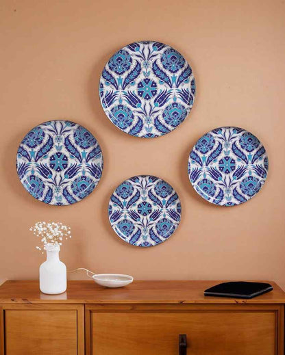 Turkish Indigo Metal Wall Plates | Set Of 4