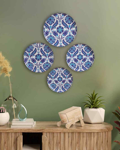 Turkish Indigo Metal Wall Plates | Set Of 4