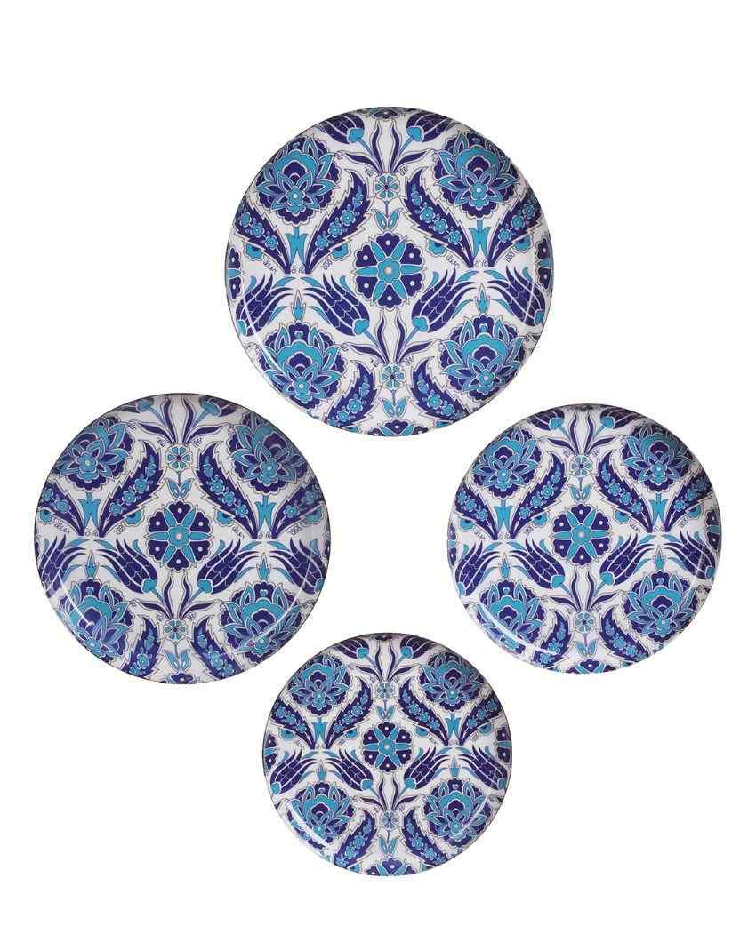 Turkish Indigo Metal Wall Plates | Set Of 4