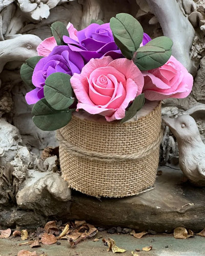 Pink Amethyst Floral Basket | 3 x 4 inches