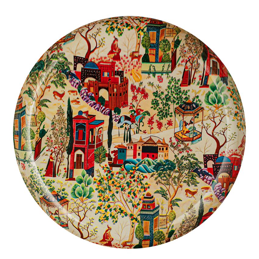 Beautiful Crafted Multicolor Shade Nature Kingdom Wall Plate | 10 inches