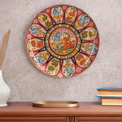 Elegant Design Multicolor Shade Raaslila Wall Plate | 10 inches