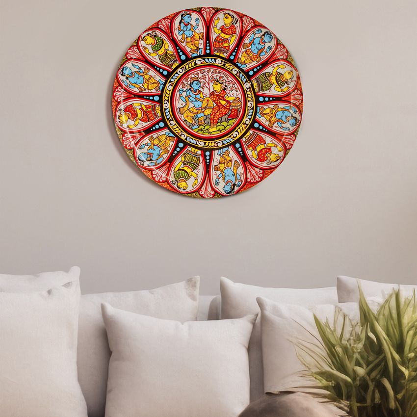 Elegant Design Multicolor Shade Raaslila Wall Plate | 10 inches