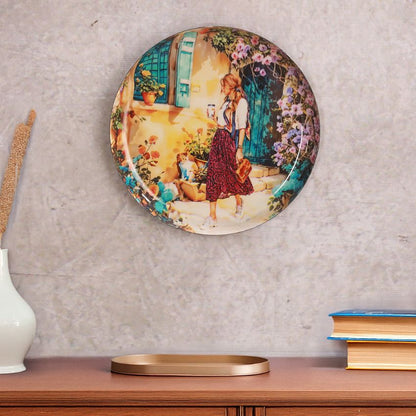 Beautiful Multicolor Shade Serene Sunshine Walk Wall Plate | 10 inches