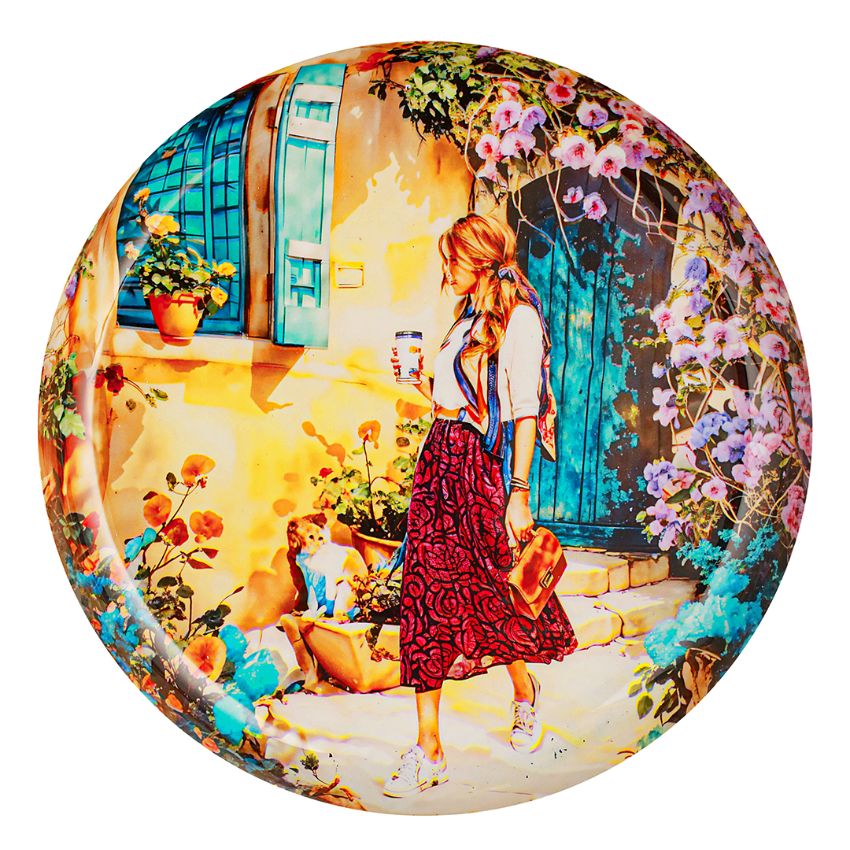 Beautiful Multicolor Shade Serene Sunshine Walk Wall Plate | 10 inches