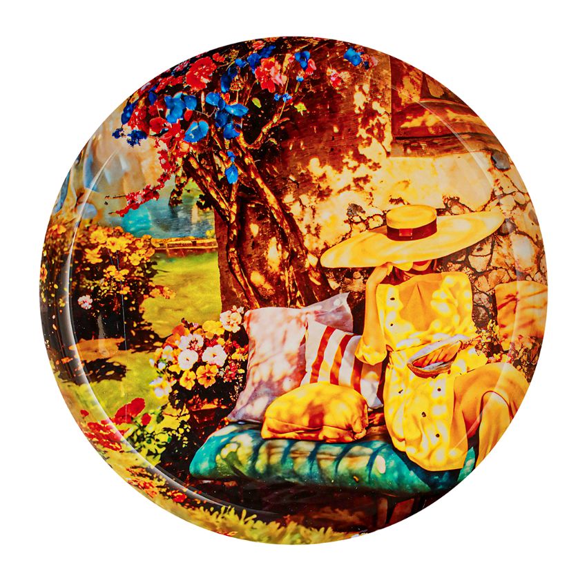 Elegant Design Multicolor Shade Sunshine Girl Wall Plate | 12 inches