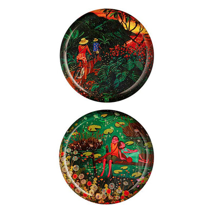 Beautiful Design Multicolor Shade Serene Friendship Wall Plate | Set of 2 | 10 inches