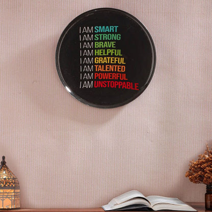 Elegant Multicolor Shade Affirmation Bliss Quote Wall Plate | 10 inches