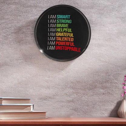 Elegant Multicolor Shade Affirmation Bliss Quote Wall Plate | 10 inches