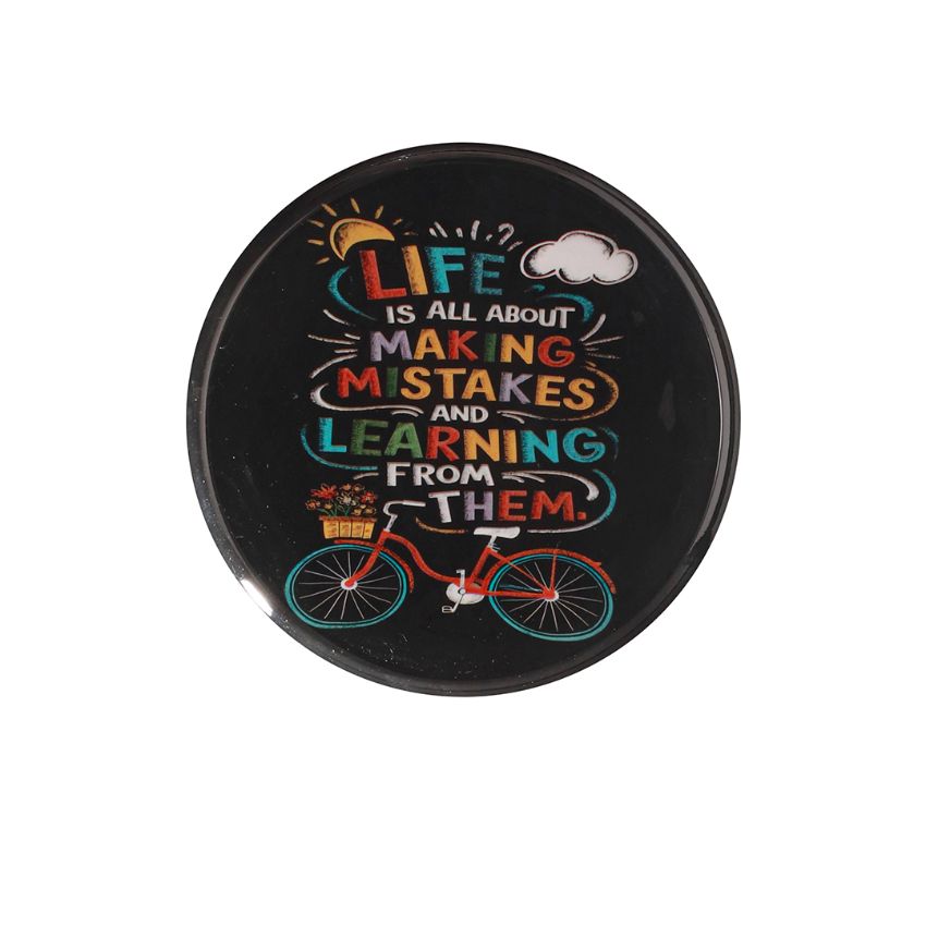 Beautiful Multicolor Design Mistakes to Mastery Quote Wall Plate | 10 inches