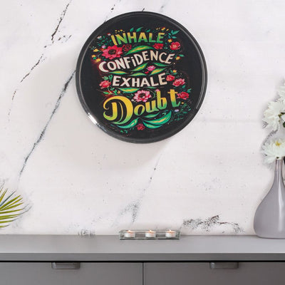 Elegant Multicolor Shade Inhale Confidence Quote Wall Plate | 10 inches