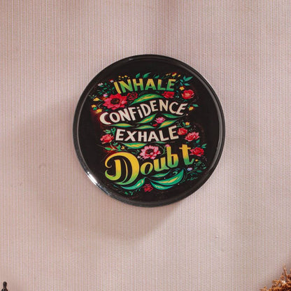 Elegant Multicolor Shade Inhale Confidence Quote Wall Plate | 10 inches