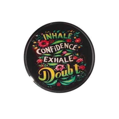 Elegant Multicolor Shade Inhale Confidence Quote Wall Plate | 10 inches