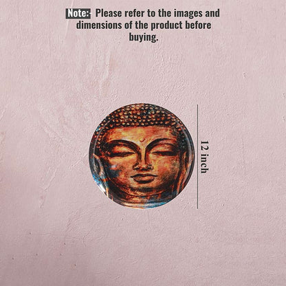 Elegant Design Brown Shade Tranquil Lotus Buddha Wall Plate | 12 inches